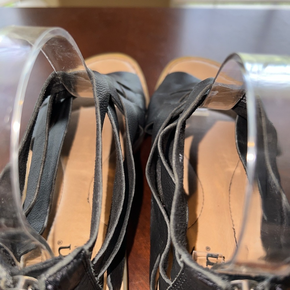 Born IWA Woven Leather Black Sandals Shoes Sz 7M Boho Beachy Resortwear Granola - Picture 11 of 15